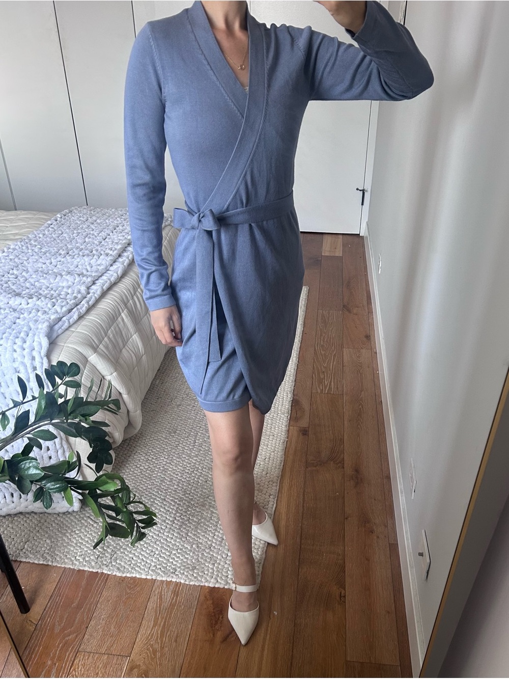 Lulu's Light Blue Wrap Dress